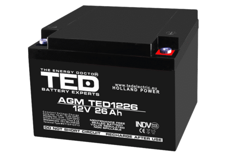 Acumulator AGM VRLA 12V 26Ah plumb acid 165x175x125 mm M5 terminal TED Battery Expert Holland