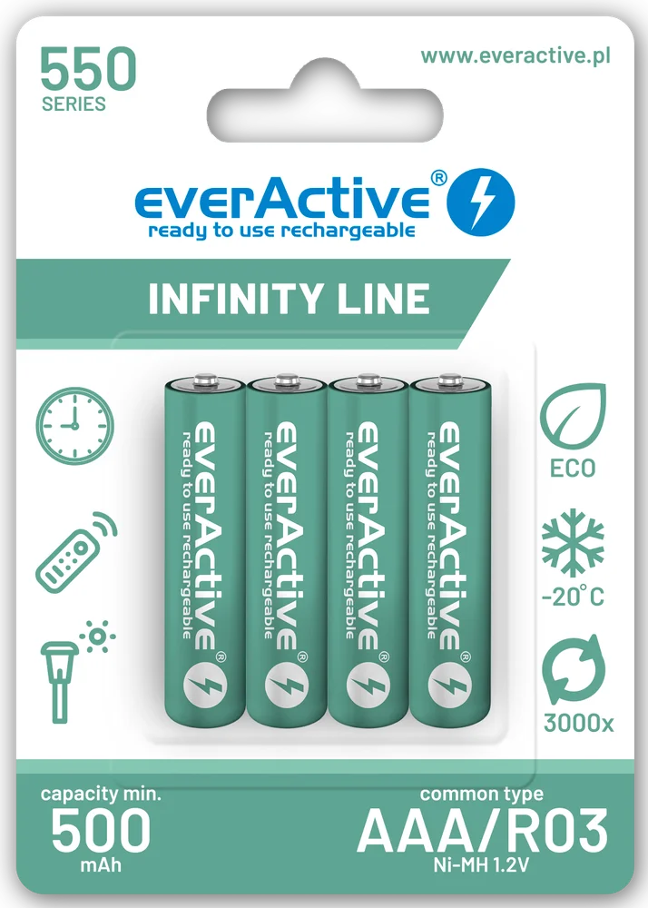 Acumulatori Ni-MH AAA R03 550mAh 4buc everActive 4x EVBHRL03-550