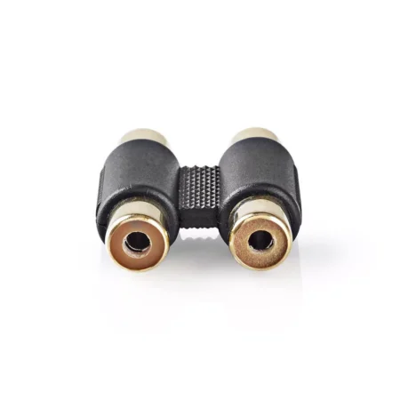 Adaptor audio stereo 2x RCA mama - 2x RCA mama aurit 1buc Nedis - imagine 2