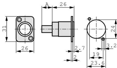 Adaptor panou priza USB A mama - USB B mama spate Neutrik NAUSB-W-B - imagine 2