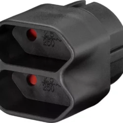 Adaptor Stecher Schuko - 2x Euro mama negru Goobay