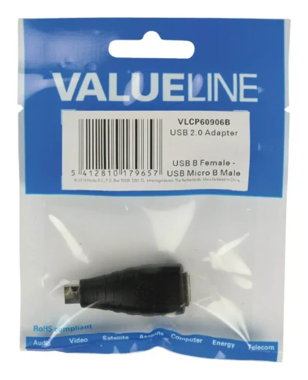 Adaptor USB 2.0 B USB mama - micro USB tata Valueline - imagine 3