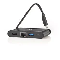 Adaptor USB Type C - HDMI USB3.0 Gigabit Ethernet USB Type C PD 100W negru Nedis