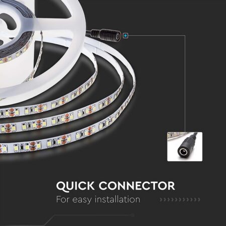 Banda LED SM2835 24V 12W/m 168LED/m 1680lm/m 4000K IP20 5M V-tac SKU-212597 - imagine 7