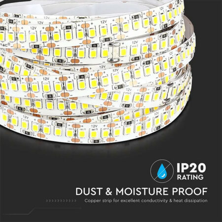 Banda LED SMD2835 12V 17W/m 204LED/m 800lm/m 4000K IP20 5M V-tac SKU-212462 - imagine 8