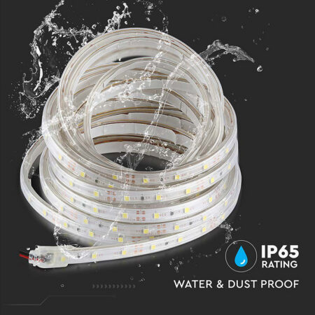 Banda LED SMD3528 12V 3.2W/m 60LED/m 420lm/m albastru IP65 5M V-tac SKU-212035 - imagine 6
