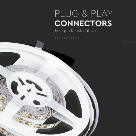 Banda LED SMD3528 12V 8W/m120LED/m 800lm/m 4000K IP20 5M V-tac SKU-212042 - imagine 6