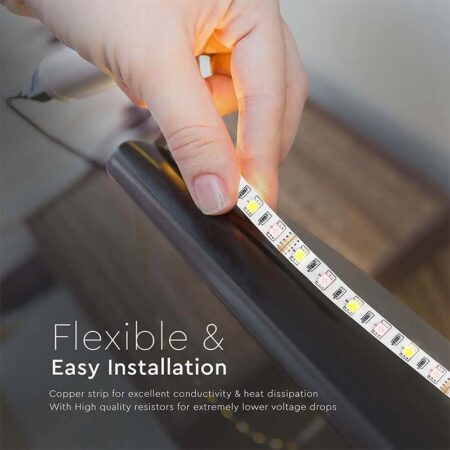 Banda LED SMD5050 60LED/m RGB +alb rece 6500K 12V IP20 5m V-TAC SKU-212159 - imagine 5
