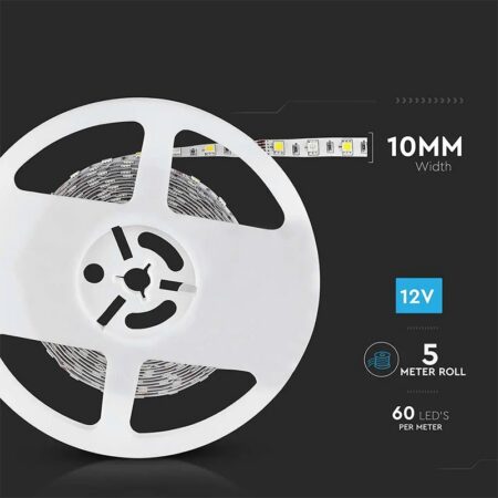Banda LED SMD5050 60LED/m RGB +alb rece 6500K 12V IP20 5m V-TAC SKU-212159 - imagine 8