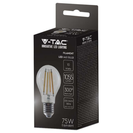 Bec A60 E27 FILAMENT LED 12W 1521lm 6500K alb rece V-tac SKU-217460 - imagine 2
