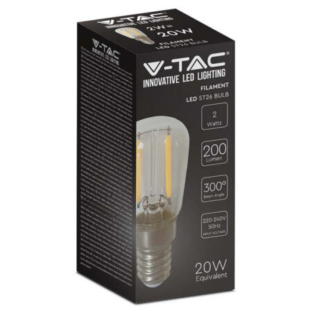 Bec E14 ST26 cu filament LED 2W 4000K alb neutru V-tac SKU-214445 - imagine 2