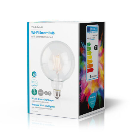 Bec Wi-Fi Smart LED cu filament E27 125mm 5W 500lm 2700K Nedis - imagine 4