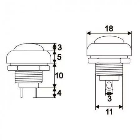 Buton 1 circuit 1A 250V OFF-(ON) rosu fara retinere 09044PI - imagine 2