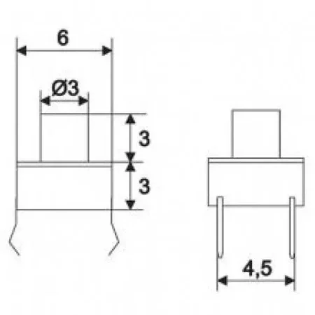 Buton microinterupator OFF-ON buton 3 mm fara retinere 1 circuit 0.05A-12VDC 09002 - imagine 2