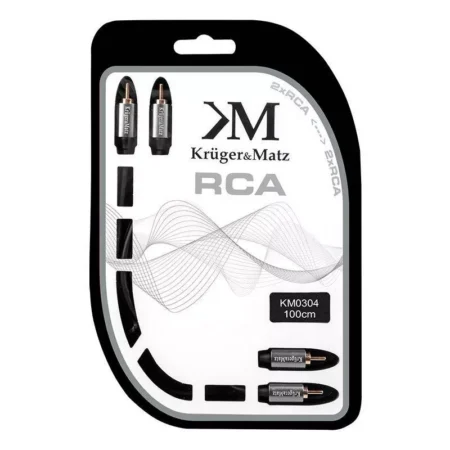 Cablu 2x RCA la 2x RCA 1m Profesional Kruger&Matz - imagine 2