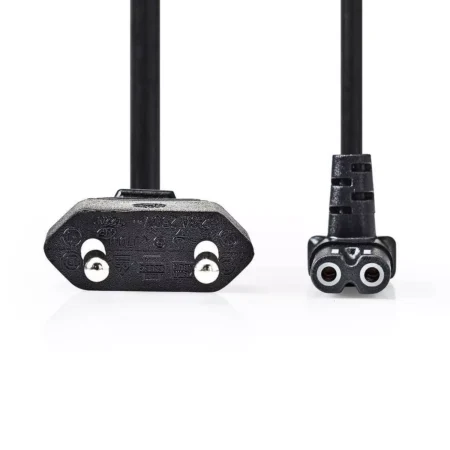 Cablu alimentare Euro tata - 2 Pini IEC-320-C7 cotit 2m Nedis - imagine 2