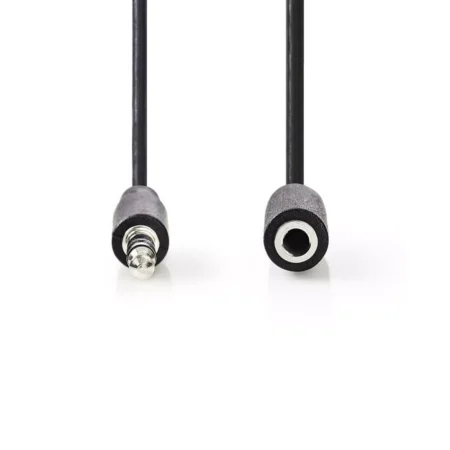 Cablu audio Jack Stereo 3.5 mm tata - 3.5 mm mama 2m negru Nedis - imagine 2