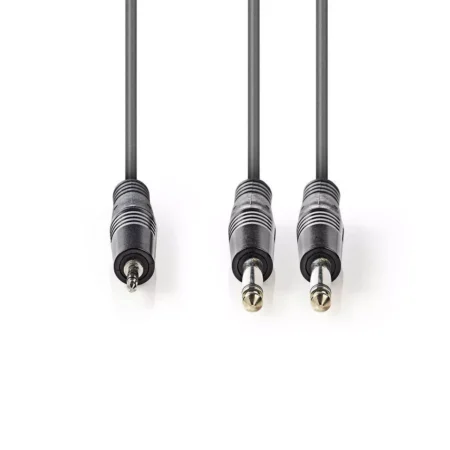 Cablu audio Stereo Jack 2x 6.35 mm tata mono - 3.5 mm tata Stereo 1.5m gri Nedis - imagine 2