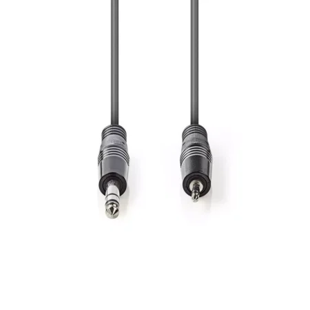 Cablu audio stereo Jack 6.35 mm Tata - 3.5 mm Tata 1.5m gri Nedis - imagine 2