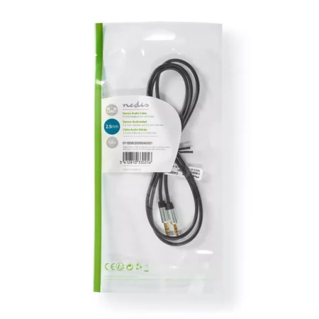 Cablu Audio Stereo Nedis Jack 3.5 mm - 3.5 mm 1m negru - imagine 3