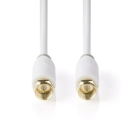Cablu coaxial Nedis F tata - F tata 2m alb cupru dublu izolat - imagine 2
