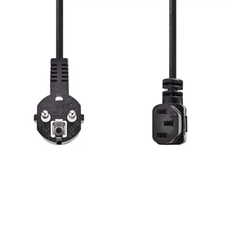 Cablu de alimentare PC 10m cotit Schuko tata cotit - IEC-320-C13 90grade negru Nedis - imagine 2