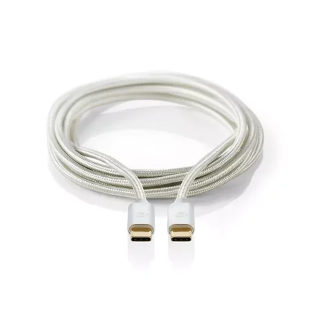 Cablu de alimentare si sincronizare USB type C 2.0 tata-tata 5A 100W aurit 2m argintiu Nedis