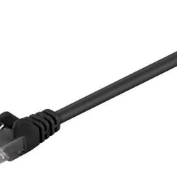 Cablu de retea CAT5e UTP 2x RJ45 1.5m negru patchcord CCA neecranat Goobay