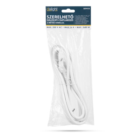 Cablu de retea montabil 3m 3x1.5mm2 alb cu stecher/fire libere delight - imagine 2