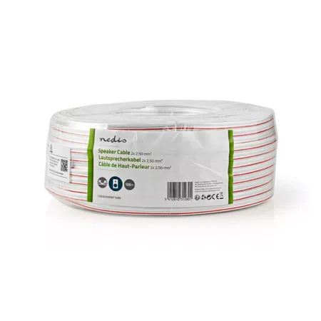 Cablu difuzor 2x 2.50mm CCA alb Nedis CAGW2500WT1000 - imagine 2
