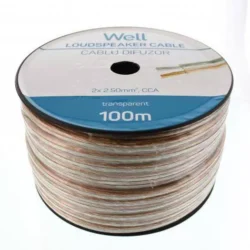 Cablu difuzor transparent CCA 2x2.5 mm Well LSP-CCA2.50TT-100-WL