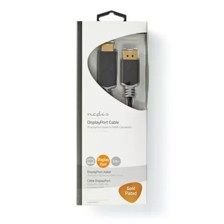 Cablu DisplayPort v1.4 - HDMI 4K 60Hz 2m aurit antracit Nedis - imagine 2
