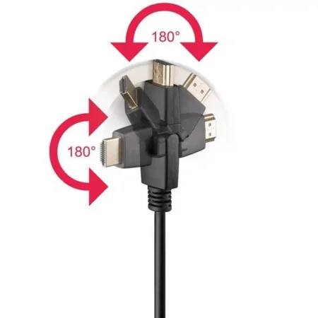 Cablu HDMI V1.4 rotatie 360 grade 1.5m Ethernet 3D 4K Ultra HD 2160p 30Hz Goobay - imagine 2