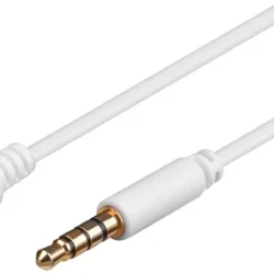 Cablu Jack 3.5 mm 4pin tata - 3.5 mm 4pin mama 0.5m alb Goobay