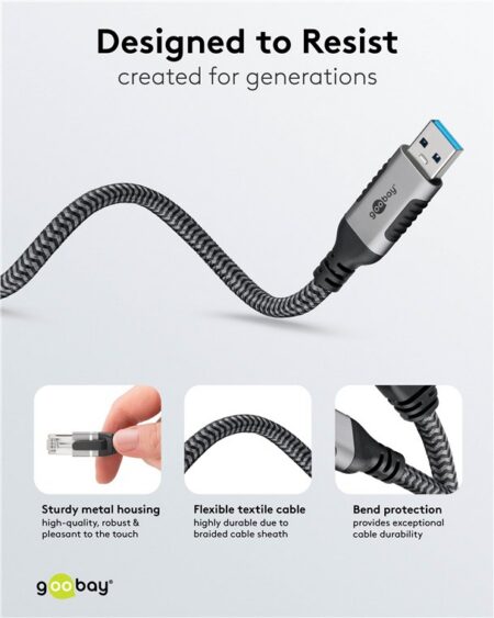 Cablu LAN Ethernet USB-A 3.0 la RJ45 1.5m CAT6 Gbit/s negru Goobay 70497 - imagine 3