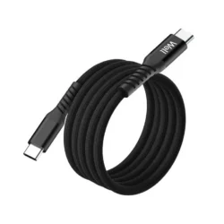 Cablu magnetic USB-C - USB-C 1m 3A/20V 60W negru Well CABLE-USBC/USBC-1BK07-WL