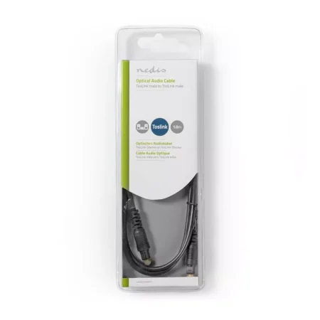 Cablu optic TOSLINK tata - TOSLINK tata 1m negru Nedis - imagine 3