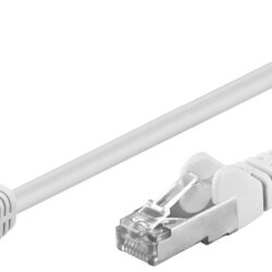 Cablu patch CAT5e FTP RJ45 90 in unghi - RJ45 drept 0.25m 100MHz alb Goobay 94176
