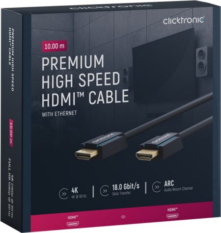 Cablu Profesional HDMI - HDMI 10m Ultra HD 4K 60Hz cu Ethernet OFC AWG24 aurit Clicktronic 70307 - imagine 7