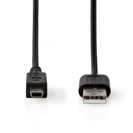 Cablu USB 2.0 A tata - Mini USB 5-Pin tata 3m negru Nedis - imagine 2
