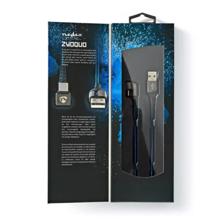 Cablu USB 2.0 A tata - USB Type C tata conector gaming 180 1m NEDIS - imagine 4