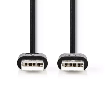 Cablu USB 2.0 Nedis USB A tata - USB A tata 2m negru - imagine 2