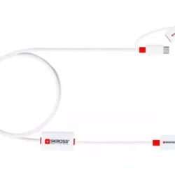 Cablu USB Skross Buzz Line A tata - micro USB A tata 1m alb