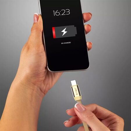 Cablu USB TYPE C 1m plat auriu 2.4A RUBY EDITION V-Tac SKU-8499 - imagine 2