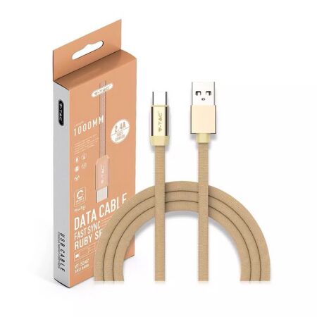 Cablu USB TYPE C 1m plat auriu 2.4A RUBY EDITION V-Tac SKU-8499 - imagine 4