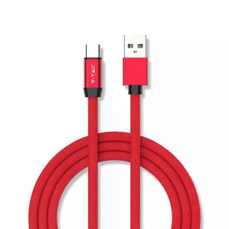 Cablu USB TYPE C 1m plat rosu 2.4A RUBY EDITION V-Tac SKU-8631 - imagine 2