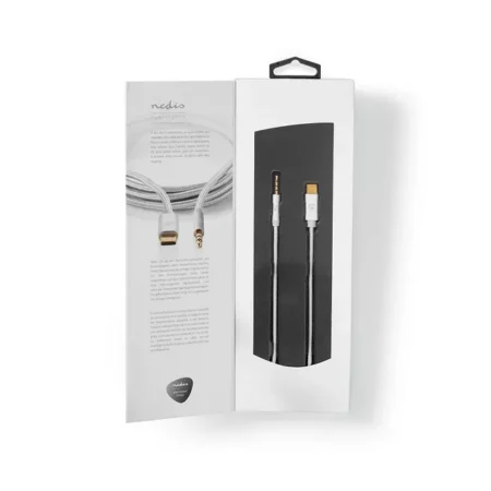 Cablu USB TYPE C tata - Jack 3.5 mm tata 1m aurit argintiu Nedis - imagine 2