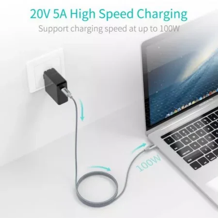 Cablu USB Type C - USB Type C PD 100W 1.8m gri Choetech XCC-1002-GY - imagine 2