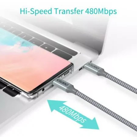 Cablu USB Type C - USB Type C PD 100W 1.8m gri Choetech XCC-1002-GY - imagine 3