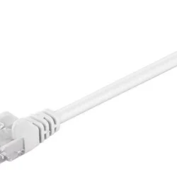 Cablu UTP cat5e mufat 0.5m patch cord alb Goobay